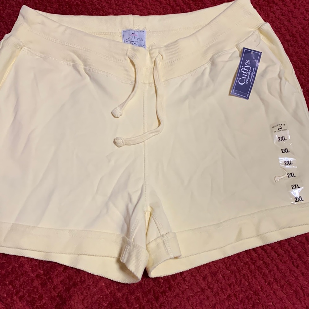 Cuffy’s misses cotton drawstring cuffed  short lemon drop color size 2XL